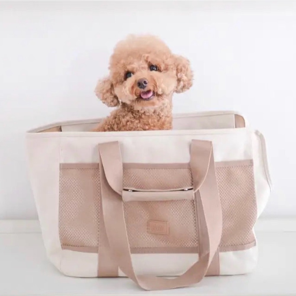 Stylish Tan and Cream Dog Carrier